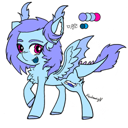 Size: 2357x2357 | Tagged: safe, artist:rainbowwing, oc, oc only, oc:keung wong, dracony, dragon, hybrid, pony, chest fluff, dracony oc, ear fluff, high res, horns, looking at you, male, open mouth, raised hoof, signature, simple background, solo, spikes, spread wings, white background, wings