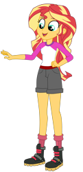 Size: 1800x3707 | Tagged: safe, artist:gmaplay, sunset shimmer, human, equestria girls, g4, my little pony equestria girls: legend of everfree, camp everfree outfits, clothes, cute, female, high res, shimmerbetes, shoes, simple background, solo, transparent background, vector