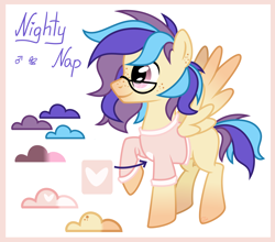 Size: 2800x2463 | Tagged: safe, artist:lambydwight, oc, oc:nighty nap, pegasus, pony, high res, reference sheet, solo