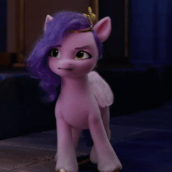Size: 600x600 | Tagged: safe, screencap, pipp petals, pegasus, pony, g5, my little pony: a new generation, spoiler:my little pony: a new generation, animated, cropped, ear flick, female, gif, i watch it for the ears, mare, messy mane, solo