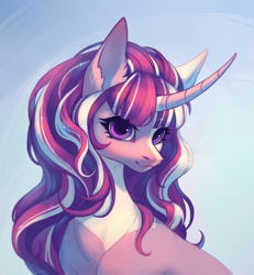 Size: 2400x2600 | Tagged: safe, artist:miurimau, oc, oc only, pony, unicorn, curved horn, high res, horn, solo