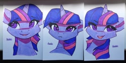 Size: 1280x647 | Tagged: safe, artist:freeedon, part of a set, twilight sparkle, ambiguous race, pony, g4, bust, solo, traditional art