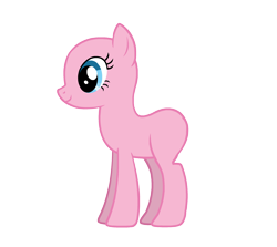 Size: 2800x2500 | Tagged: artist needed, safe, earth pony, pony, g4, official, bald, base, blue eyes, female, full body, high res, hooves, mare, pink coat, simple background, smiling, solo, standing, transparent background
