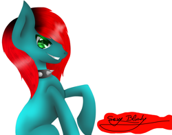 Size: 2759x2173 | Tagged: safe, artist:djdupstep15, oc, oc only, earth pony, pony, choker, earth pony oc, grin, high res, signature, simple background, smiling, solo, spiked choker, white background