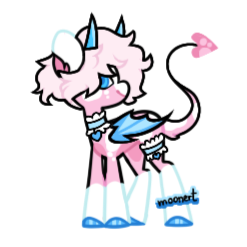 Size: 247x247 | Tagged: safe, artist:dilfistic, oc, oc only, bat pony, pony, base used, bat pony oc, bat wings, choker, hoof polish, horns, simple background, smiling, solo, transparent background, wings