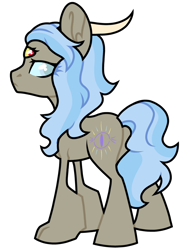 Size: 1280x1707 | Tagged: safe, artist:dilfistic, oc, oc only, hybrid, pony, triclops, horns, simple background, solo, third eye, transparent background