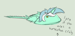 Size: 503x243 | Tagged: safe, lyra heartstrings, horseshoe crab, g4, 4chan, not salmon, solo, species swap, wat