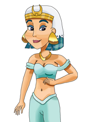Size: 831x1112 | Tagged: safe, artist:ocean lover, somnambula, human, g4, aladdin, bare midriff, bare shoulders, beautiful, belly button, belly dancer, belly dancer outfit, clothes, disney, disney princess, disney style, ear piercing, earring, egyptian, egyptian headdress, female, hand on hip, human coloration, humanized, jasmine, jewelry, lidded eyes, lips, looking down, midriff, necklace, piercing, pose, pretty, princess jasmine, regalia, sexy, simple background, sleeveless, smiling, solo, species swap, white background