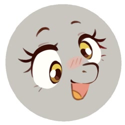 Size: 500x500 | Tagged: safe, artist:anotherdeadrat, derpy hooves, derp, face, open mouth, open smile, simple background, smiling, solo, white background