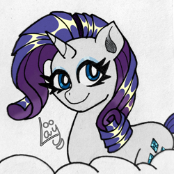 Size: 4096x4096 | Tagged: safe, artist:loolaymoon, rarity, pony, unicorn, g4, solo, traditional art