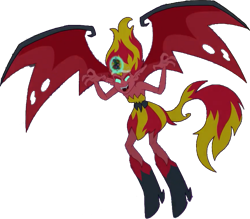 Size: 821x720 | Tagged: safe, artist:pascalmulokozi2, edit, edited screencap, screencap, sunset shimmer, demon, human, equestria girls, g4, my little pony equestria girls, background removed, bare shoulders, big crown thingy, big crown thingy 2.0, demon wings, element of magic, female, glowing, glowing eyes, glowing horn, horn, jewelry, open mouth, open smile, regalia, simple background, sleeveless, smiling, solo, spread wings, strapless, sunset satan, transparent background, wings