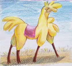 Size: 1280x1184 | Tagged: safe, artist:tigra0118, paprika (tfh), alpaca, them's fightin' herds, colored pencil drawing, community related, female, solo, traditional art