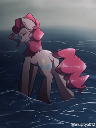 Size: 768x1024 | Tagged: safe, artist:mugitya012, pinkie pie, earth pony, pony, g4, eyes closed, female, mare, profile, solo, water