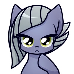 Size: 768x768 | Tagged: safe, artist:namaenonaipony, limestone pie, earth pony, pony, g4, :<, bust, female, frown, looking at you, mare, simple background, solo, white background