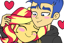 Size: 800x537 | Tagged: safe, artist:princesslacusclyn, flash sentry, sunset shimmer, human, equestria girls, g4, female, male, ship:flashimmer, shipping, simple background, straight, white background