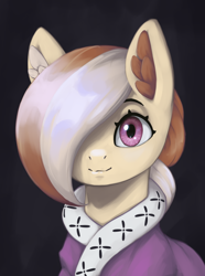 Size: 3120x4200 | Tagged: artist needed, safe, oc, oc only, oc:pumpkin swirl, earth pony, pony, equestria at war mod, bust, ear fluff, female, portrait