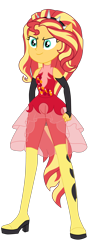 Size: 1700x4599 | Tagged: safe, artist:gmaplay, sunset shimmer, human, cheer you on, equestria girls, g4, my little pony equestria girls: better together, boots, clothes, fingerless gloves, gloves, ponied up, see-through, shoes, simple background, sleeveless, solo, super ponied up, transparent background