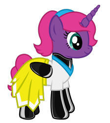 Size: 1446x1617 | Tagged: safe, artist:andrevus, oc, oc only, oc:pinkmane, alicorn, pony, alicorn oc, catsuit, clothes, hairband, horn, latex, latex suit, rubber, rubber suit, shirt, simple background, skirt, solo, transparent background, wing sleeves, wings