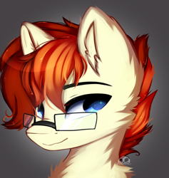 Size: 2500x2640 | Tagged: safe, artist:2pandita, oc, earth pony, pony, bust, glasses, high res, male, portrait, solo, stallion