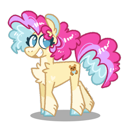 Size: 1095x1104 | Tagged: safe, artist:joburii, oc, oc:buttercream pie, earth pony, pony, earth pony oc, female, filly, foal, magical lesbian spawn, offspring, parent:fluttershy, parent:pinkie pie, parents:flutterpie, simple background, solo, transparent background