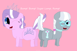 Size: 3316x2184 | Tagged: safe, artist:coltfan97, diamond tiara, silver spoon, earth pony, pony, g4, 1000 hours in ms paint, bump bump sugar lump rump, butt, butt to butt, butt touch, diamond buttiara, high res, plot, silverbutt