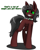 Size: 1658x2048 | Tagged: oc name needed, safe, artist:askhypnoswirl, oc, oc only, demon, demon pony, pony, black sclera, dialogue, eyebrows, eyebrows visible through hair, female, grin, horns, jewelry, lidded eyes, looking sideways, magic drain, mare, necklace, shadow, simple background, smiling, solo, standing, teeth, white background