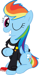 Size: 1777x3376 | Tagged: safe, artist:lelekhd, rainbow dash, pegasus, pony, g4, 50s, female, mare, one eye closed, simple background, solo, transparent background