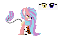 Size: 869x583 | Tagged: safe, artist:djdupstep15, oc, oc only, hybrid, pony, base used, chest fluff, heterochromia, simple background, solo, white background