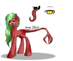 Size: 2683x2236 | Tagged: safe, artist:djdupstep15, oc, oc only, pony, fangs, forked tongue, high res, signature, simple background, solo, white background