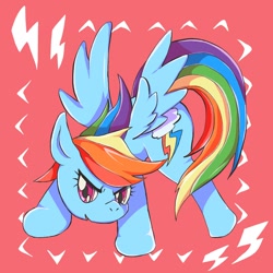 Size: 1000x1000 | Tagged: safe, artist:01teruri16, rainbow dash, pegasus, pony, g4, cute, dashabetes, female, looking at you, mare, simple background, solo, spread wings, wings