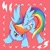 Size: 1000x1000 | Tagged: safe, artist:01teruri16, rainbow dash, pegasus, pony, cute, dashabetes, female, looking at you, mare, simple background, solo, spread wings, wings