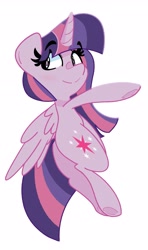 Size: 1571x2662 | Tagged: safe, artist:kindakismet, twilight sparkle, alicorn, pony, g4, g4.5, female, horn, mare, simple background, solo, twilight sparkle (alicorn), white background, wings