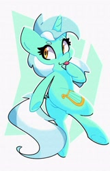 Size: 1636x2546 | Tagged: safe, artist:kindakismet, lyra heartstrings, pony, unicorn, g4, dock, female, horn, looking back, mare, simple background, solo, tail, tongue out, white background