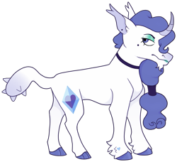 Size: 1059x966 | Tagged: safe, artist:malphym, oc, oc:vanity mirror, hybrid, interspecies offspring, offspring, parent:diamond dog, parent:rarity, simple background, solo, transparent background