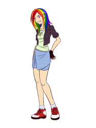 Size: 1350x1800 | Tagged: safe, artist:sanchaysquirrel, rainbow dash, human, g4, female, humanized, multiple variants, simple background, solo, transparent background