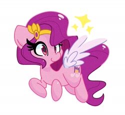Size: 1893x1749 | Tagged: safe, artist:kindakismet, pipp petals, pegasus, pony, g5, female, flying, looking at you, mare, simple background, solo, sparkles, spread wings, white background, wings