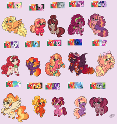Size: 3576x3792 | Tagged: safe, artist:purfectprincessgirl, edit, big macintosh, cheerilee, fluttershy, marble pie, maud pie, pinkie pie, princess cadance, princess celestia, princess luna, rainbow dash, rarity, starlight glimmer, sugar belle, sunset shimmer, trixie, twilight sparkle, oc, unnamed oc, alicorn, earth pony, pegasus, pony, unicorn, apron, ascot, bedroom eyes, big mac gets all the mares, blank expression, bow, cadmac, cape, celestimac, cheerimac, clothes, earth pony oc, ethereal mane, eyeshadow, female, filly, floral head wreath, flower, fluttermac, foal, freckles, glasses, glimmermac, gradient mane, grin, hair bow, hair tie, horn, jewelry, lunamac, macinmaud, makeup, male, marblemac, mare, necklace, offspring, parent:big macintosh, parent:cheerilee, parent:fluttershy, parent:marble pie, parent:maud pie, parent:pinkie pie, parent:princess cadance, parent:princess celestia, parent:princess luna, parent:rainbow dash, parent:rarity, parent:starlight glimmer, parent:sugar belle, parent:sunset shimmer, parent:trixie, parent:twilight sparkle, parents:cadmac, parents:celestimac, parents:cheerimac, parents:fluttermac, parents:glimmermac, parents:lunamac, parents:macinmaud, parents:marblemac, parents:pinkiemac, parents:rainbowmac, parents:rarimac, parents:shimmermac, parents:sugarmac, parents:trixmac, parents:twimac, pegasus oc, peytral, pigtails, pink background, pinkiemac, poofy mane, rainbowmac, rarimac, screencap reference, shimmermac, shipping, simple background, smiling, stallion, starry mane, straight, sugarmac, tail, tail bow, tail bun, tongue out, trixmac, twimac, twintails, unicorn oc, unshorn fetlocks