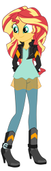 Size: 1400x4640 | Tagged: safe, artist:gmaplay, sunset shimmer, human, equestria girls, g4, my little pony equestria girls: friendship games, boots, clothes, female, jacket, shoes, simple background, solo, transparent background