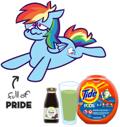 Size: 4656x4904 | Tagged: safe, artist:threetwotwo32232, pegasus, pony, meme, prune juice, simple background, solo, tide pods, transparent background