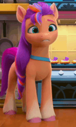Size: 320x533 | Tagged: safe, screencap, sunny starscout, earth pony, pony, g5, my little pony: make your mark, my little pony: make your mark chapter 1, spoiler:my little pony: make your mark, animated, cropped, female, gif, i watch it for the ears, mane stripe sunny, mare, solo