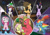 Size: 705x490 | Tagged: safe, artist:warrenhutch, apple bloom, applejack, big macintosh, caramel, fluttershy, nurse redheart, pinkie pie, rainbow dash, rarity, twilight sparkle, zecora, pony, unicorn, zebra, g4, 2011, boots, clothes, covered in mud, crying, eyes closed, fanfic art, female, flying, glowing, glowing horn, horn, horn impalement, leaf, male, mane six, mare, mouth hold, mud, old art, older, older apple bloom, ship:fluttermac, shipping, shoes, soot, stallion, straight, sweat, umbrella, unicorn twilight, uniform, wonderbolts uniform