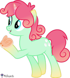 Size: 4000x4428 | Tagged: safe, artist:melisareb, part of a set, oc, oc:sucre (kleptocorns), pony, unicorn, .svg available, absurd resolution, bread, crossover, female, food, gradient hooves, gradient mane, gradient tail, kleptocorns, mare, open mouth, raised hoof, simple background, solo, tail, transparent background, vector