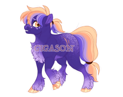 Size: 2900x2300 | Tagged: safe, artist:gigason, oc, oc:turmeric, earth pony, pony, high res, magical gay spawn, male, obtrusive watermark, offspring, parent:braeburn, parent:hoo'far, simple background, solo, stallion, transparent background, watermark