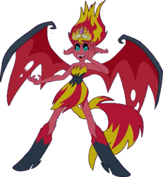 Size: 723x782 | Tagged: safe, edit, edited screencap, editor:pascalmulokozi2, screencap, sunset shimmer, demon, human, equestria girls, g4, my little pony equestria girls, background removed, bare shoulders, big crown thingy, demon wings, element of magic, evil laugh, female, hand on face, jewelry, laughing, open mouth, open smile, regalia, simple background, sleeveless, smiling, solo, strapless, sunset satan, transparent background, wings
