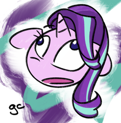 Size: 1408x1429 | Tagged: safe, artist:grilledcat, starlight glimmer, pony, unicorn, g4, derp, solo