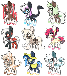 Size: 1132x1288 | Tagged: safe, artist:dilfistic, oc, oc only, bat pony, earth pony, pony, unicorn, base used, bat pony oc, bat wings, earth pony oc, hat, hoof polish, horn, leonine tail, raincoat, raised hoof, simple background, tail, transparent background, unicorn oc, wings