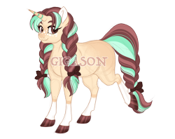 Size: 2900x2300 | Tagged: safe, artist:gigason, oc, oc only, oc:wishing apple, pony, unicorn, female, high res, mare, obtrusive watermark, offspring, parent:braeburn, parent:starlight glimmer, simple background, solo, transparent background, watermark