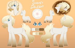 Size: 3100x2000 | Tagged: safe, artist:purplegrim40, oc, oc only, earth pony, pony, bald, bust, earth pony oc, high res, reference sheet, smiling