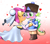 Size: 1903x1668 | Tagged: safe, artist:questionmarkdragon, scootaloo, spike, dragon, pegasus, pony, g4, blushing, clothes, dancing, dress, female, filly, foal, gradient background, hat, heart, holding hands, holding hooves, male, nutcracker, request, scootaloo also dresses in style, ship:scootaspike, shipping, straight, the nutcracker, tomboy taming, wedding dress