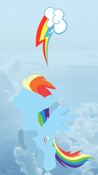 Size: 640x1140 | Tagged: safe, artist:thunder-blur, rainbow dash, pegasus, pony, g4, 2019, cloud, cutie mark background